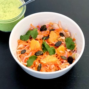 Salade de fenouil aux agrumes et vinaigrette verte